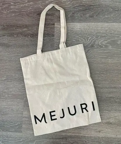 Mejuri  NEW Tote Bag Logo Neutral Cotton Canvas Small/Medium 13x16”