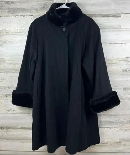 Steve by Searle Vintage Penny Lane Black Wool Cashmere Blend Satin sz P12