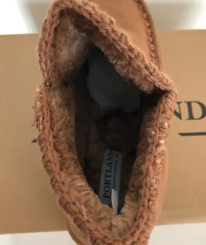 Pacific&Co PORTLAND BOOT Size 10 Chestnut Womens Shearling Booties Faux Suede New