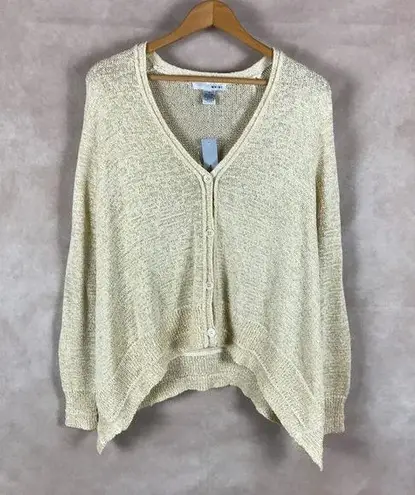 WD•NY WD.NY Gold Metallic Asymmetrical Cardigan NWT MEDIUM