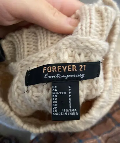 Forever 21 Tan  Cable Knit Sweater