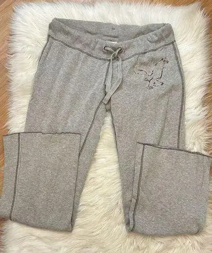 American Eagle  Vintage Y2K Low Rise Logo Sweatpants Gray  M