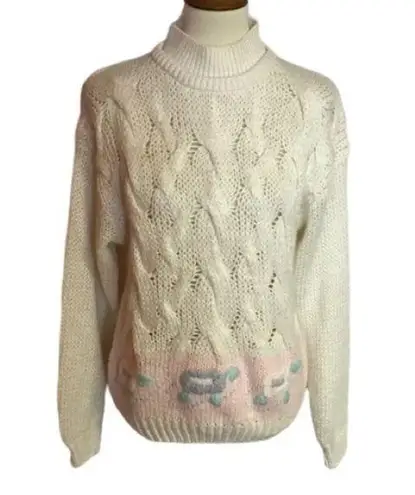 Vintage 80s pastel flowers girly sweater Size M