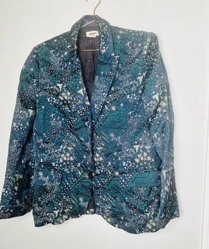 Zadig & Voltaire Viking Jac Glam Navy Jacquard Blazer Size 42