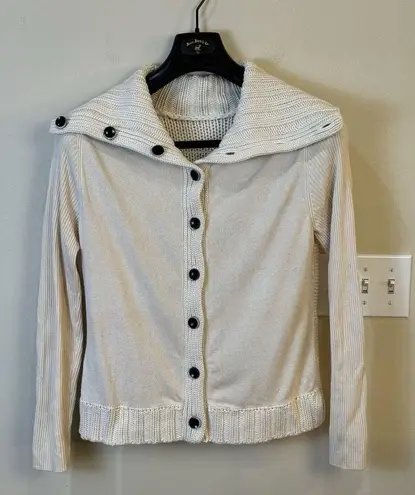 Carlisle  Cardigan Sweater Button Front Women's Size Large Silk Cashmere Beige