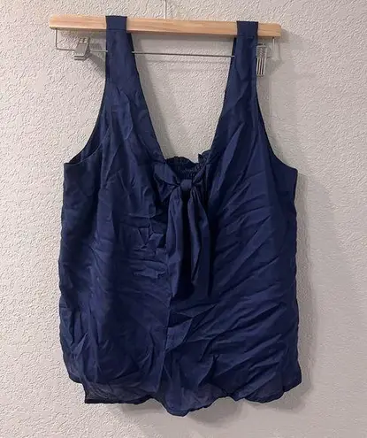 Maeve Navy blue‎ tie front tank from  by Anthropologie