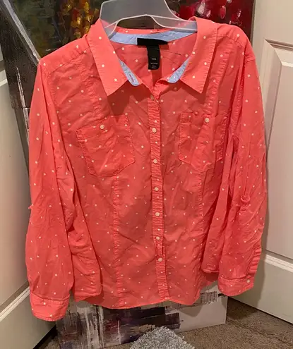 Lane Bryant  Coral Button Down Shirt - Image 1