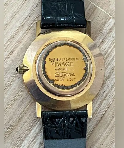 Bureau of Reclamation Award Watch White Blue Dial Gold Case Black Leather Strap