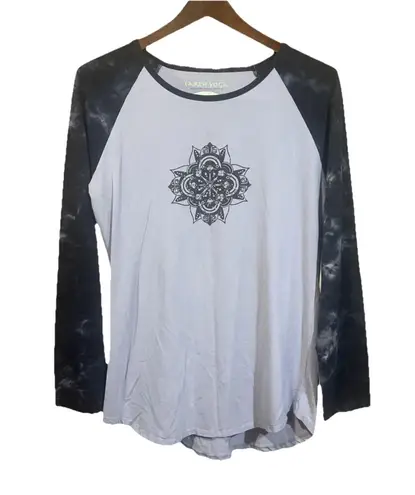 Earth Yoga Top Tye Dye Organic Cotton Sustainable Bamboo Long Sleeve L Dark Gray Size L