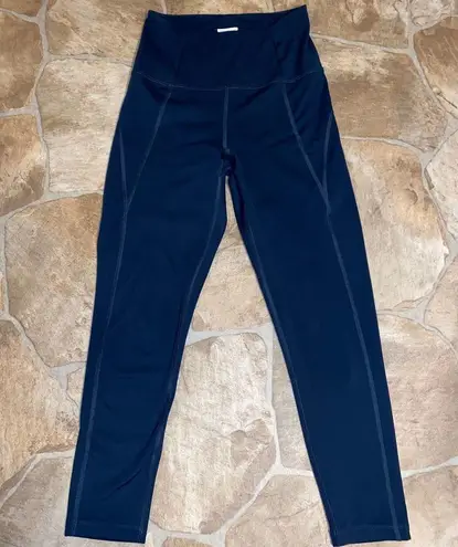 Girlfriend Collective High Rise Compression Navy Blue 7/8 Athletic Leggings,