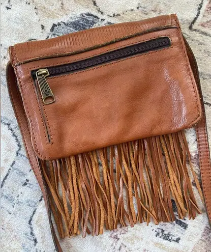 Patricia Nash  Leather Bag Fringe Crossbody Western Boho Festival Indie Clutch