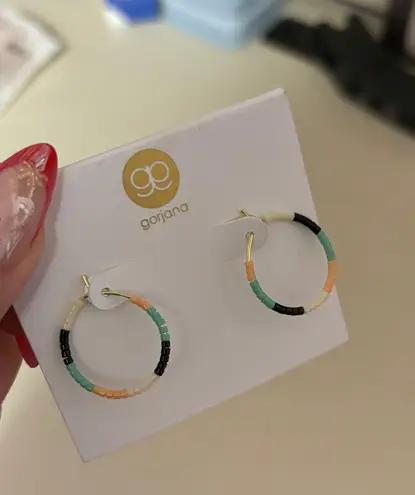 Gorjana NWT 18k Gold plated Gigi Stripe Palm Desert Hoop Earrings