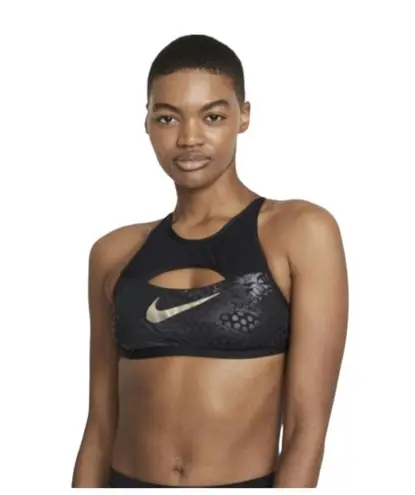 Nike  BLACK Tiger Streak Crossback Bikini Swim Top US Small NWT