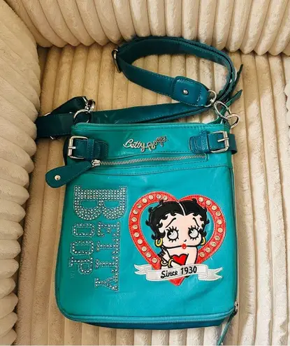 Betty Boop Rhinestone Accents Crossbody Bag