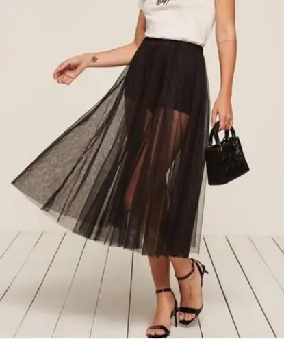 Reformation black tulle skirt NWT