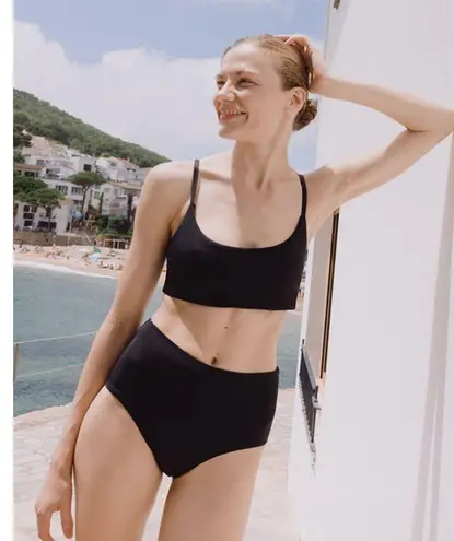 ANDIE Swim The Maui Top Eco Nylon in Black L NWT