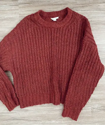 American Eagle  maroon cable knit sweater 