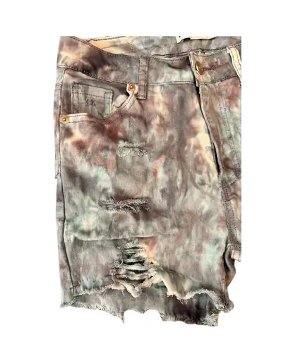 Vince Blue Co Tie Dye Stretch Denim Shorts. Distressed. Blue / Gray. Juniors 7