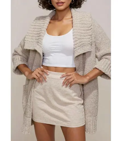 Barefoot Dreams CozyTwist Short Sleeve Sweater Coat, Beach Rock, 1X