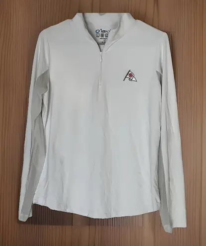 Ibkul Women's White Long Sleeve 1/4 Zip Pullover Medium UPF 50 Golf Tennis Top