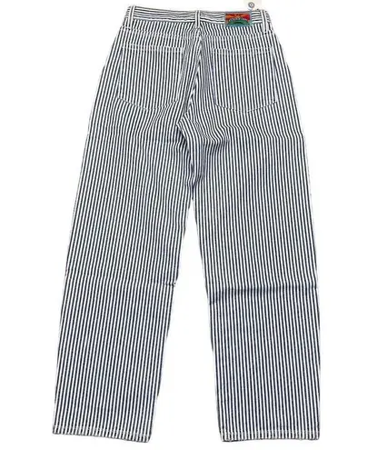 NWT Daily Blue Women's Mantra Wide Barrel Striped Pants Size 24 Wuther Casual