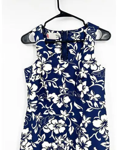 Hilo Hattie Vintage Hawaiian Original Navy Hibiscus Floral Print Dress Size 4