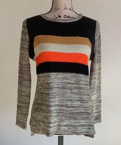 THML Striped Quilted Crew Neck Sweater