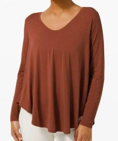 Lululemon  Up For Down Time Long Sleeve Shirt in Terracotta Rust Size XL