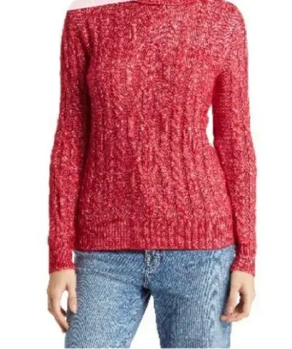 Olivia Sky Metallic Cable Knit Turtleneck SZ XL NWOT