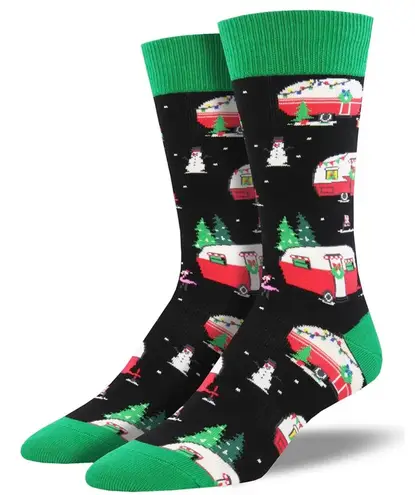 Trailer Park Funny Socks For Christmas Black
