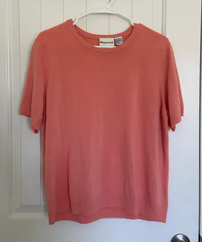 EUC | Vintage Appleseeds women’s acrylic solid peach sweater — size 1X Orange