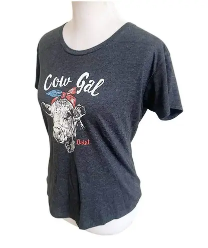 Ariat  Women Shirt Small Cute Cow Girl Charcoal Heather Tee Southern Top