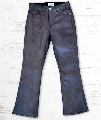 frame denim FRAME Le Crop Mini Boot Coated Jeans in Mahogany Size 28 New without Tags NWOT