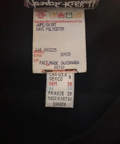 Joseph Ribkoff Vintage Womens Size 8 Black Sheer Layered Skirt 100% Polyester