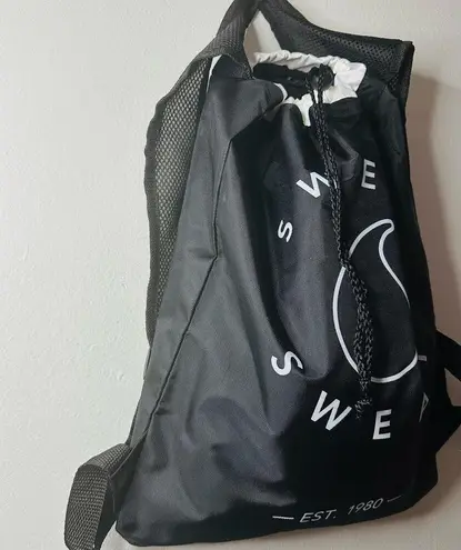 New Sweet Sweat Black Drawstring Gym Travel Bag Backpack