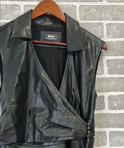 Maeve Faux Leather Wrap Mini Dress SOLD OUT ONLINE EUC