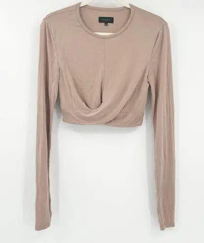 Majorelle x Revolve Womens Going Out Twist Hem Lumi Long Sleeve Crop Top Size M