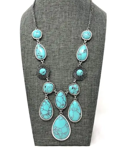 Lucky Brand  faux turquoise reversible necklace, NWOT