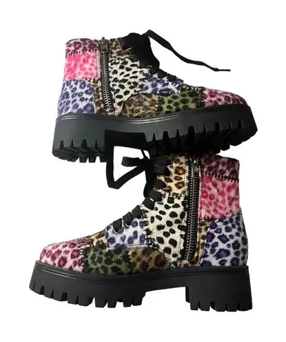 Current Mood dolls kill leopard patchwork platform boots size 7