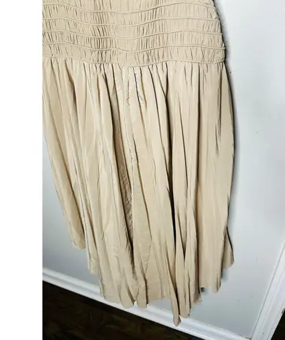 Ramy Brook Brown Crepe Hourglass V-Neck Smocked Waist Preslie Dress Size XL