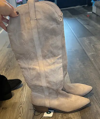 Universal Threads Beige Suede Western Boots - Image 1