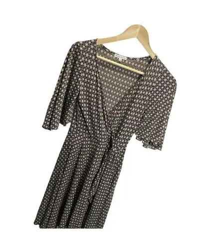 Velvet Torch Dress Womens M Retro Mini Wrap Brown White Whimsical Romantic Y2K