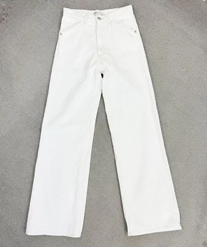 ZARA  Super Wide Leg High Rise Jeans White Size 0 Relaxed Long Baggy