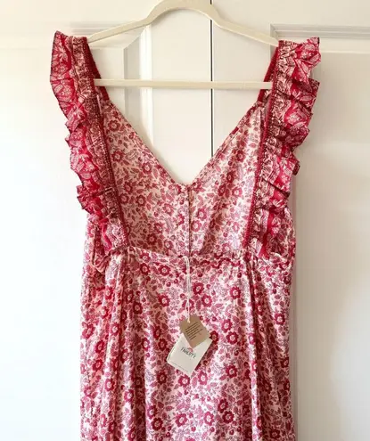 Faherty Hyland Maxi Dress in Snu-Sun Up Block Floral Print Women’s Size Medium