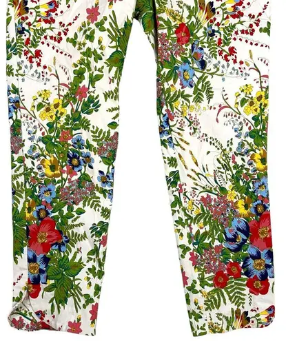 Soft Surroundings  Size PM In Bloom Ankle Crop Pants Floral Fern Tummy Control