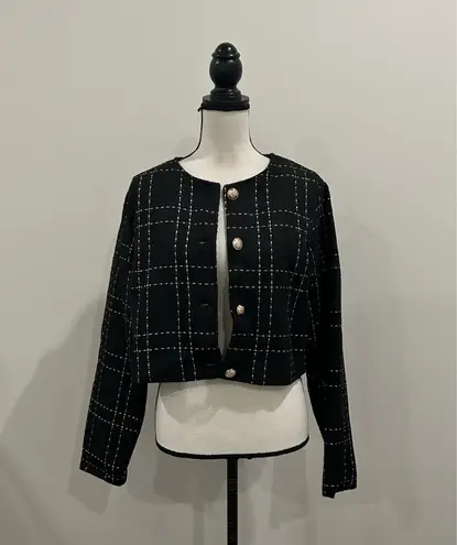 Sason Cropped Blazer Black Size XL