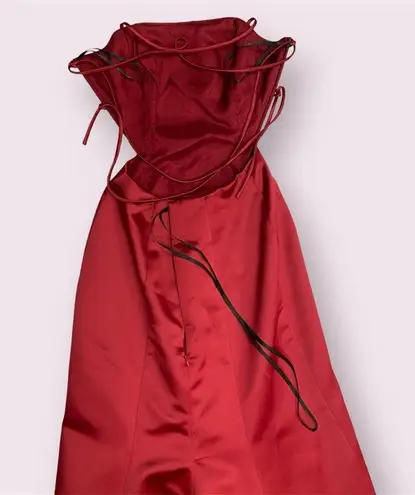 Gunne Sax Vintage Jessica McClintock Ruby Red Gown size 3/4