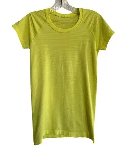 Lululemon  Swiftly Tech Short Sleeve Tee T-Shirt Neon Yellow Top Women's Size 6