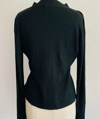 Mixit Vtg Mix It Silk Turtleneck Women's Large Black Long Sleeve Pullover Ribbed