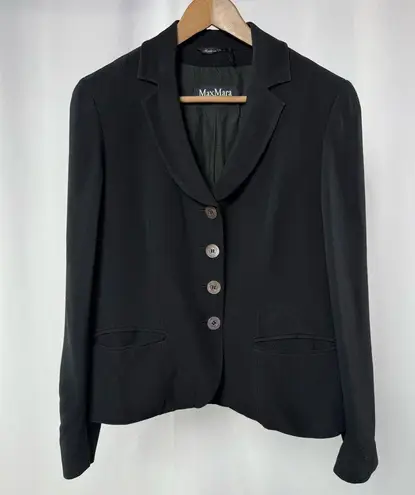 Max Mara Cruise Classic Suit Jacket in Black Size 10